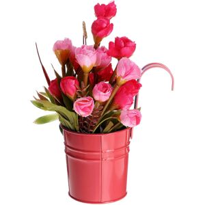 GreenZech (Red) Mini Flower Pot Hanging Balcony Garden Planter Metal Hook Iron Bucket Deco GreenZech (Red) Mini Flower Pot Hanging Balcony Garden Planter Metal Hook Iron Bucket Deco