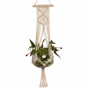 GreenZech 1M Pot Holder Macrame Plant Hanger Hanging Basket Hemp Rope Braid Craft Decorati GreenZech 1M Pot Holder Macrame Plant Hanger Hanging Basket Hemp Rope Braid Craft Decorati