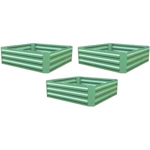 Selections Set of 3 x Metal Raised Vegetable Beds in Green (100cm x 100cm x 30cm) Selections Set of 3 x Metal Raised Vegetable Beds in Green (100cm x 100cm x 30cm)