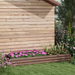 Outsunny Galvanised Raised Bed for Garden, Outdoor Elevated Planter Box, Brown Outsunny Galvanised Raised Bed for Garden, Outdoor Elevated Planter Box, Brown