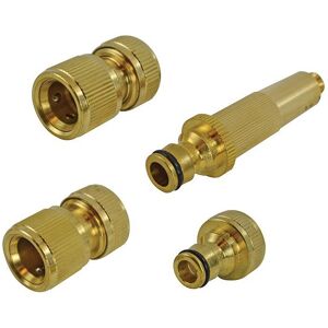 Faithfull Brass Nozzle & Fittings Kit 4 Piece 12.5mm (1/2in) Faithfull Brass Nozzle & Fittings Kit 4 Piece 12.5mm (1/2in)