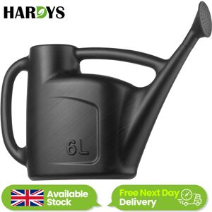 Hardys 6L Black Watering Can with Detachable Rose Head Hardys 6L Black Watering Can with Detachable Rose Head
