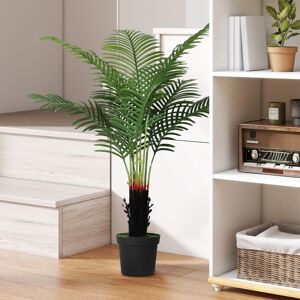 (S) HOMCOM Artificial Areca Palm Tree with PE Leaves and Flocked Soil (S) HOMCOM Artificial Areca Palm Tree with PE Leaves and Flocked Soil