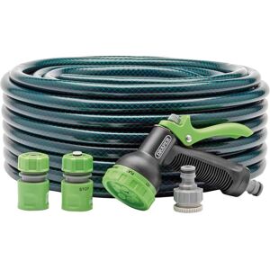 Draper 30m Garden Watering Hose and Spray Gun Kit Reinforced with Polyester Ya Draper 30m Garden Watering Hose and Spray Gun Kit Reinforced with Polyester Ya