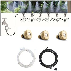 GreenZech (EU Plug, 15M) Water Misting Cooling System Kit Summer Sprinkler Brass Nozzle Ou GreenZech (EU Plug, 15M) Water Misting Cooling System Kit Summer Sprinkler Brass Nozzle Ou
