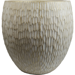 Leaf 43cm Inoke Embossed Large Stone Colour Composite Planter Plant Pot Leaf 43cm Inoke Embossed Large Stone Colour Composite Planter Plant Pot