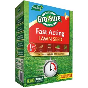 Westland Gro-Sure 20500187 Fast Acting Grass Lawn Seed, 30 m2, 900 g, Blue,Green Westland Gro-Sure 20500187 Fast Acting Grass Lawn Seed, 30 m2, 900 g, Blue,Green