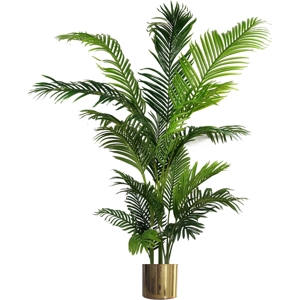 Leaf 180cm Artificial Palm Tree Extra Large Gold Metal Planter Leaf 180cm Artificial Palm Tree Extra Large Gold Metal Planter