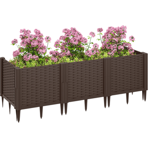 Outsunny Plastic Planter Box Kit, Modular Raised Bed for Flowers, Herbs Outsunny Plastic Planter Box Kit, Modular Raised Bed for Flowers, Herbs