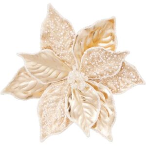 Premier - Champagne Gold Metallic Poinsettia Clip On - 30cm Premier - Champagne Gold Metallic Poinsettia Clip On - 30cm