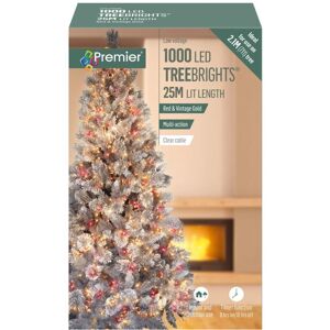 Premier - 1000 LED Multi Action Treebrights With Timer - Red & Vintage Gold/Clea Premier - 1000 LED Multi Action Treebrights With Timer - Red & Vintage Gold/Clea