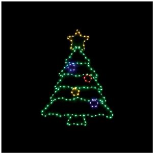 Premier - Flexibrights Xmas Tree 164 LED Multi Coloured - 60x46 Premier - Flexibrights Xmas Tree 164 LED Multi Coloured - 60x46