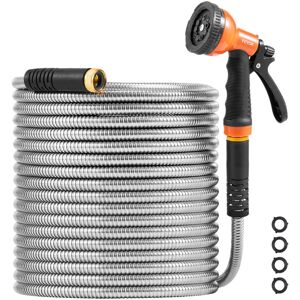 VEVOR Metal Garden Hose 50 ft Rust Proof Stainless Steel Water Hose Heavy Duty B VEVOR Metal Garden Hose 50 ft Rust Proof Stainless Steel Water Hose Heavy Duty B