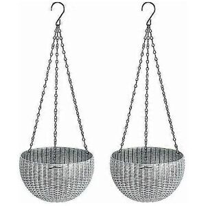 Unbranded Set of 2 hanging plastic flower pots with automatic watering, for indoor or outd Unbranded Set of 2 hanging plastic flower pots with automatic watering, for indoor or outd