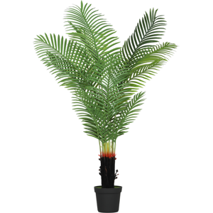 HOMCOM 150cm Artificial Areca Palm Tree with PE Leaves and Flocked Soil HOMCOM 150cm Artificial Areca Palm Tree with PE Leaves and Flocked Soil