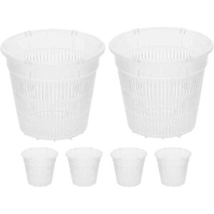Unbranded Set of 6 plastic gardening pots for beginners, orchid pots, flower containers, h Unbranded Set of 6 plastic gardening pots for beginners, orchid pots, flower containers, h