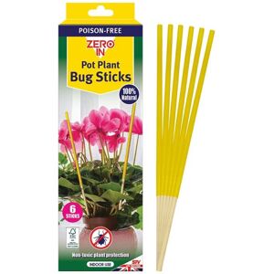Zero In 6 Houseplant Sticky Insect Traps Plant Pot Sticks Non Toxic Bug Traps Zero In 6 Houseplant Sticky Insect Traps Plant Pot Sticks Non Toxic Bug Traps