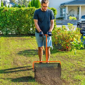 Outsunny Compost Spreader, 24" Garden Spreader w/ Height Adjustable Handle Outsunny Compost Spreader, 24" Garden Spreader w/ Height Adjustable Handle