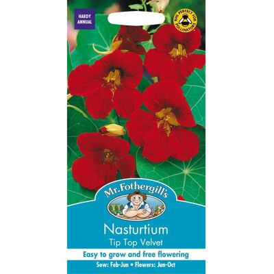 Mr Fothergill's Mr Fothergills - Pictorial Packet - Flower - Nasturtium Tip Top Velvet - 25 Seed Mr Fothergill's Mr Fothergills - Pictorial Packet - Flower - Nasturtium Tip Top Velvet - 25 Seed