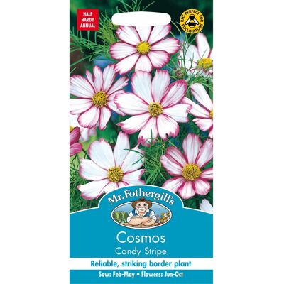 Mr Fothergill's Mr Fothergills - Pictorial Packet - Flower - Cosmos Candy Stripe - 60 Seeds Mr Fothergill's Mr Fothergills - Pictorial Packet - Flower - Cosmos Candy Stripe - 60 Seeds