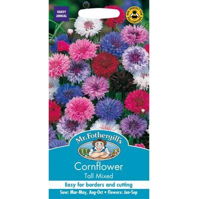 Mr Fothergill's Mr Fothergills - Pictorial Packet - Flower - Cornflower Tall Mixed - 500 Seeds Mr Fothergill's Mr Fothergills - Pictorial Packet - Flower - Cornflower Tall Mixed - 500 Seeds