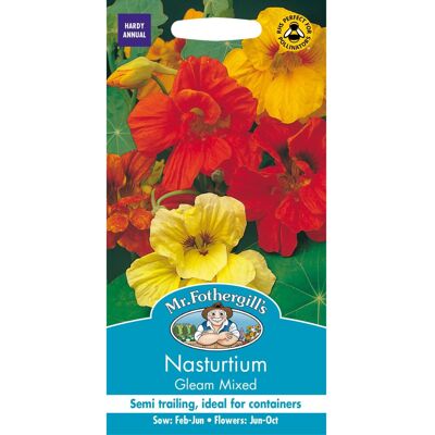 Mr Fothergill's Mr Fothergills - Pictorial Packet - Flower - Nasturtium Gleam mixed - 30 Seeds Mr Fothergill's Mr Fothergills - Pictorial Packet - Flower - Nasturtium Gleam mixed - 30 Seeds