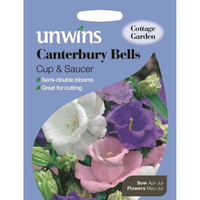 Unwins Grow Your Own Canterbury Bells Cup & Saucer Blooms Flower Seeds Unwins Grow Your Own Canterbury Bells Cup & Saucer Blooms Flower Seeds