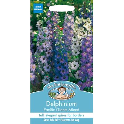 Mr Fothergill's Mr Fothergills - Pictorial Packet - Flower - Delphinium Pacific Giants Mixed - 1 Mr Fothergill's Mr Fothergills - Pictorial Packet - Flower - Delphinium Pacific Giants Mixed - 1