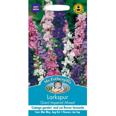 Mr Fothergill's Mr Fothergills - Pictorial Packet - Flower - Larkspur Giant Imperial Mixed - 300 Mr Fothergill's Mr Fothergills - Pictorial Packet - Flower - Larkspur Giant Imperial Mixed - 300