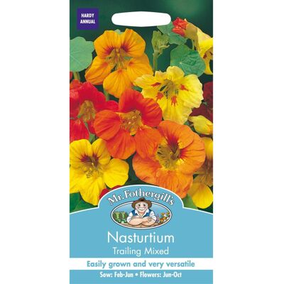 Mr Fothergill's Mr Fothergills - Pictorial Packet - Flower - Nasturtium Trailing Mixed - 35 Seed Mr Fothergill's Mr Fothergills - Pictorial Packet - Flower - Nasturtium Trailing Mixed - 35 Seed