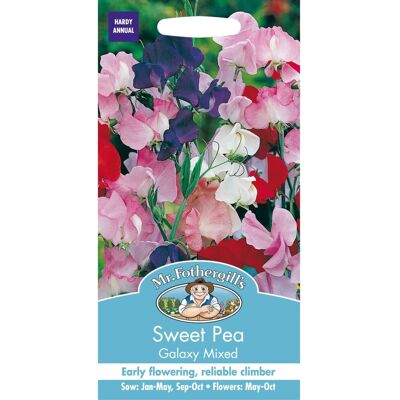 Mr Fothergill's Mr Fothergills - Pictorial Packet - Flower - Sweet Pea Galaxy Mixed - 35 Seeds Mr Fothergill's Mr Fothergills - Pictorial Packet - Flower - Sweet Pea Galaxy Mixed - 35 Seeds