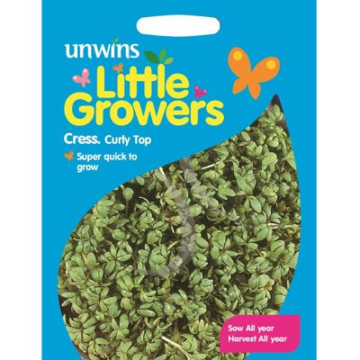 Unwins Grow Your Own Little Growers Curly Top Cress Vegetable Seeds Unwins Grow Your Own Little Growers Curly Top Cress Vegetable Seeds