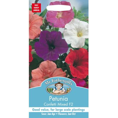 Mr Fothergill's Mr Fothergills - Pictorial Packet - Flower - Petunia Confetti Mixed F2 - 750 See Mr Fothergill's Mr Fothergills - Pictorial Packet - Flower - Petunia Confetti Mixed F2 - 750 See