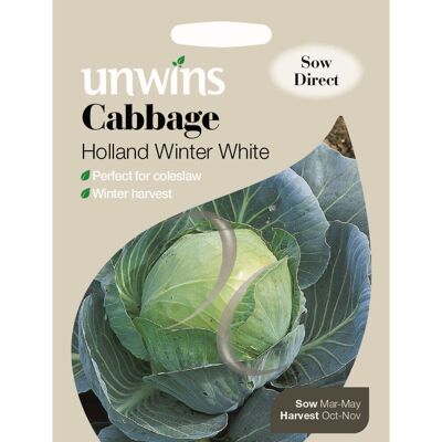 Unwins Grow Your Own Cabbage Holland Winter White Vegetable Seeds Unwins Grow Your Own Cabbage Holland Winter White Vegetable Seeds