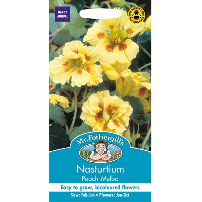 Mr Fothergill's Mr Fothergills - Pictorial Packet - Flower - Nasturtium Peach Melba - 25 Seeds Mr Fothergill's Mr Fothergills - Pictorial Packet - Flower - Nasturtium Peach Melba - 25 Seeds