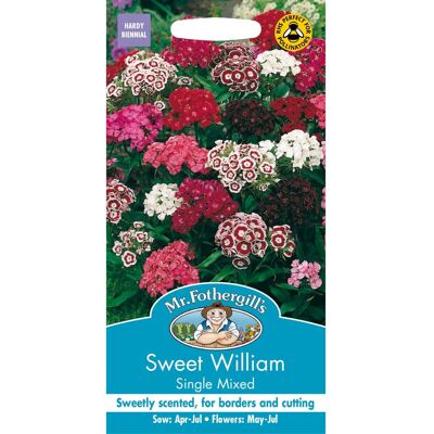 Mr Fothergill's Mr Fothergills - Pictorial Packet - Flower - Sweet William Single Mixed - 500 Se Mr Fothergill's Mr Fothergills - Pictorial Packet - Flower - Sweet William Single Mixed - 500 Se