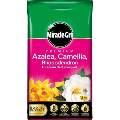 Miracle-Gro Miracle Gro Premium Azalea, Camellia & Rhododendron Ericaceous compost 10L Bag Miracle-Gro Miracle Gro Premium Azalea, Camellia & Rhododendron Ericaceous compost 10L Bag