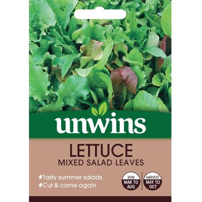 Unwins Grow Your Own Lettuce Mixed Salad Leaves Vegetable Seeds Unwins Grow Your Own Lettuce Mixed Salad Leaves Vegetable Seeds