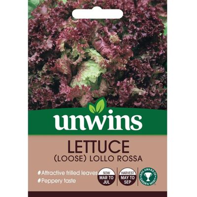 Unwins Grow Your Own Lettuce Loose Lollo Rossa Vegetable Seeds Unwins Grow Your Own Lettuce Loose Lollo Rossa Vegetable Seeds