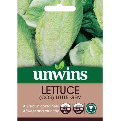 Unwins Grow Your Own Cos Little Gem Lettuce Vegetable Seeds Unwins Grow Your Own Cos Little Gem Lettuce Vegetable Seeds
