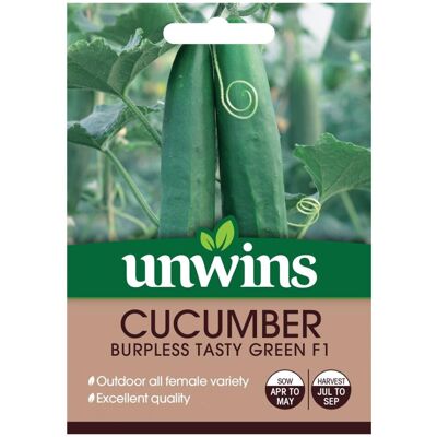 Unwins Grow Your Own Burpless Tasty Green F1 Cucumber Vegetable Seeds Unwins Grow Your Own Burpless Tasty Green F1 Cucumber Vegetable Seeds