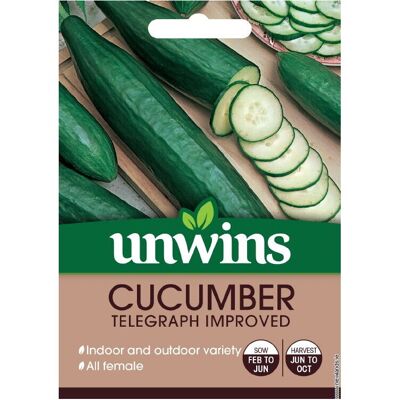 Unwins Grow Your Own Telegraph Improved Cucumber Vegetable Seeds Unwins Grow Your Own Telegraph Improved Cucumber Vegetable Seeds