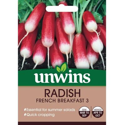 Unwins Grow Your Own French Breakfast 3 Radish Vegetable Seeds Unwins Grow Your Own French Breakfast 3 Radish Vegetable Seeds