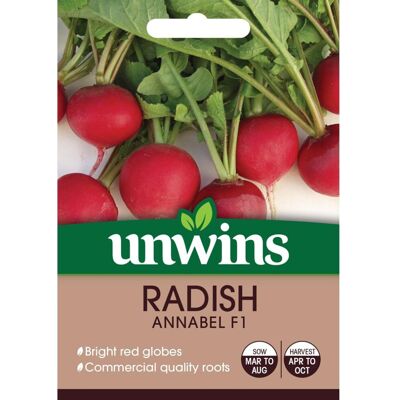 Unwins Grow Your Own Annabel F1 Radish Vegetable Seeds Unwins Grow Your Own Annabel F1 Radish Vegetable Seeds