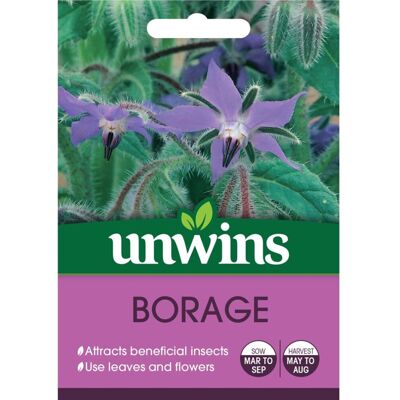 Unwins Grow Your Own Easy To Grow Borage Herb Seeds Unwins Grow Your Own Easy To Grow Borage Herb Seeds