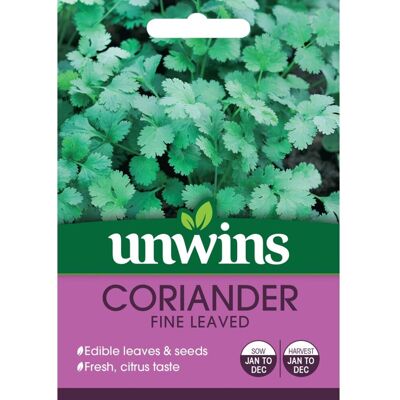Unwins Grow Your Own Citrus Taste Fine Leaved Coriander Herb Seeds Unwins Grow Your Own Citrus Taste Fine Leaved Coriander Herb Seeds