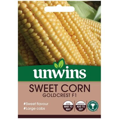 Unwins Grow Your Own Goldcrest F1 Sweet Corn Vegetable Seeds Unwins Grow Your Own Goldcrest F1 Sweet Corn Vegetable Seeds