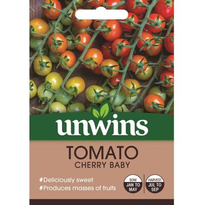 Unwins Grow Your Own Vegetable Seeds - Tomato 'Cherry Baby' Unwins Grow Your Own Vegetable Seeds - Tomato 'Cherry Baby'