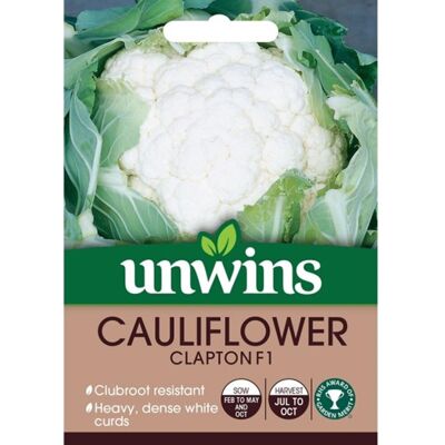 Unwins Grow Your Own Cauliflower Clapton F1 Vegetable Seeds Unwins Grow Your Own Cauliflower Clapton F1 Vegetable Seeds