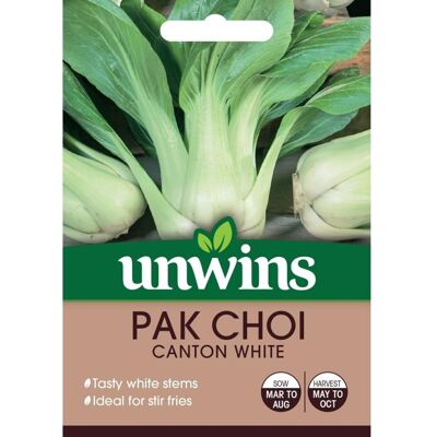 Unwins Grow Your Own Tasty Pak Choi Canton White Vegetable Seeds Unwins Grow Your Own Tasty Pak Choi Canton White Vegetable Seeds
